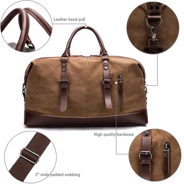 Canvas Leather Duffle Bag - Canvas Leather Duffle Bag - Image 2 of 4