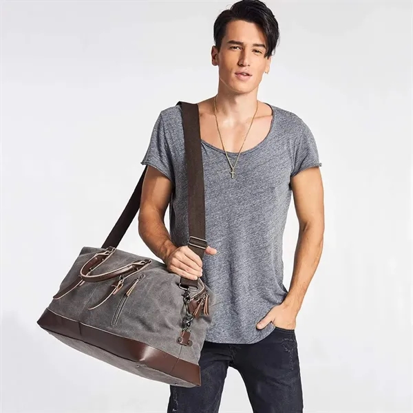 Canvas Leather Duffle Bag - Canvas Leather Duffle Bag - Image 4 of 4