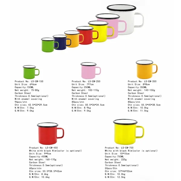 Custom Printed Logo Enamel Mug - Custom Printed Logo Enamel Mug - Image 1 of 4