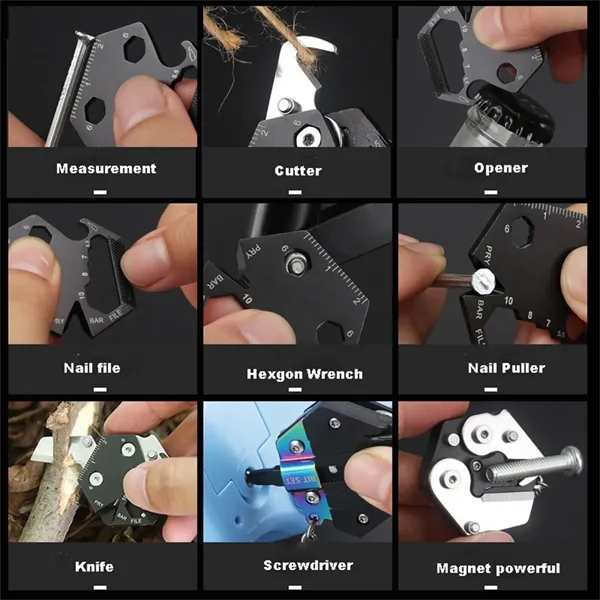 9-in-1 Hexagonal Survival Keychain Tool - 9-in-1 Hexagonal Survival Keychain Tool - Image 2 of 5