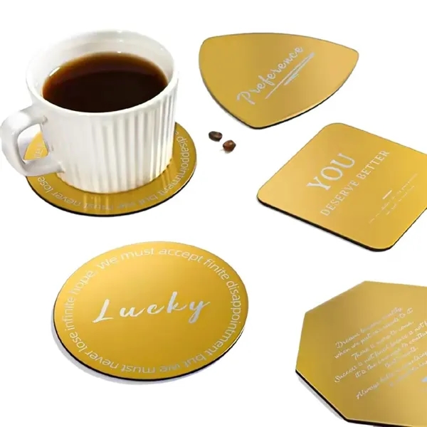 Gold Stainless Steel with EVA Base Coaster - Gold Stainless Steel with EVA Base Coaster - Image 2 of 6