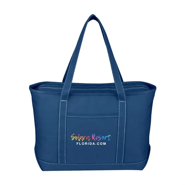 Full Color Large Cotton Canvas Boat Tote - Full Color Large Cotton Canvas Boat Tote - Image 4 of 4