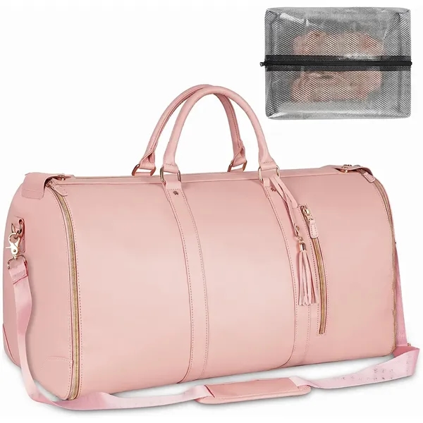 Foldable Leather Travel Duffel Bags - Foldable Leather Travel Duffel Bags - Image 1 of 4