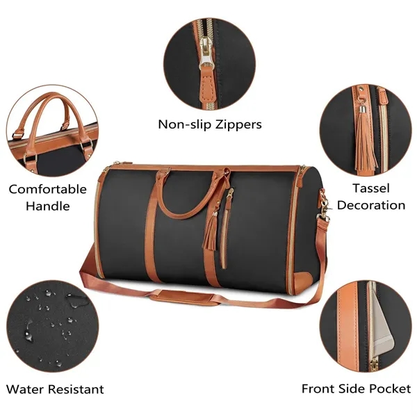Foldable Leather Travel Duffel Bags - Foldable Leather Travel Duffel Bags - Image 4 of 4