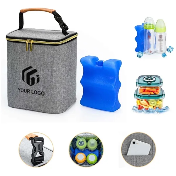 Portable Camp Lunch Baby Bottle Cooler Bag with Ice Pack - Portable Camp Lunch Baby Bottle Cooler Bag with Ice Pack - Image 0 of 4