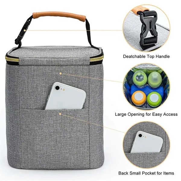 Portable Camp Lunch Baby Bottle Cooler Bag with Ice Pack - Portable Camp Lunch Baby Bottle Cooler Bag with Ice Pack - Image 2 of 4