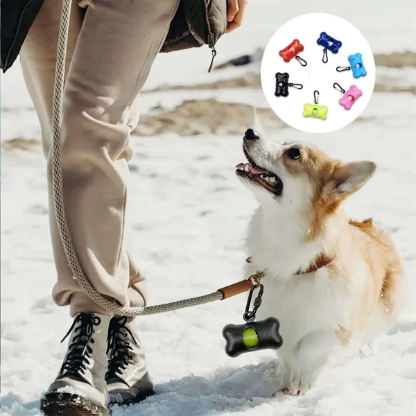 Pet Supply Bone Shaped Poop Bag Dispenser with Portable Hook - Pet Supply Bone Shaped Poop Bag Dispenser with Portable Hook - Image 2 of 4