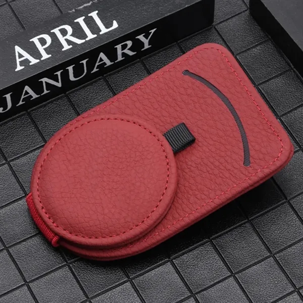 Leather Car Sunglass Holder - Leather Car Sunglass Holder - Image 1 of 5