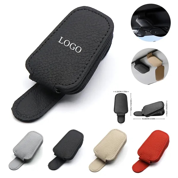 Magnetic Leather Car Sunglass Holder - Magnetic Leather Car Sunglass Holder - Image 0 of 4