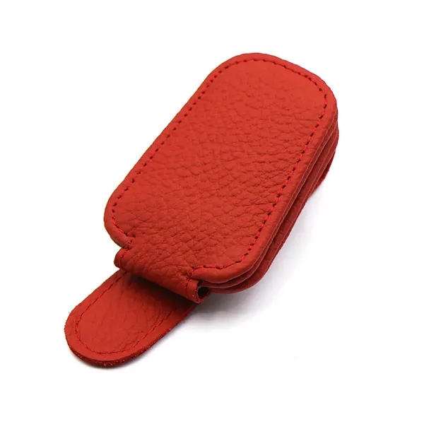 Magnetic Leather Car Sunglass Holder - Magnetic Leather Car Sunglass Holder - Image 3 of 4