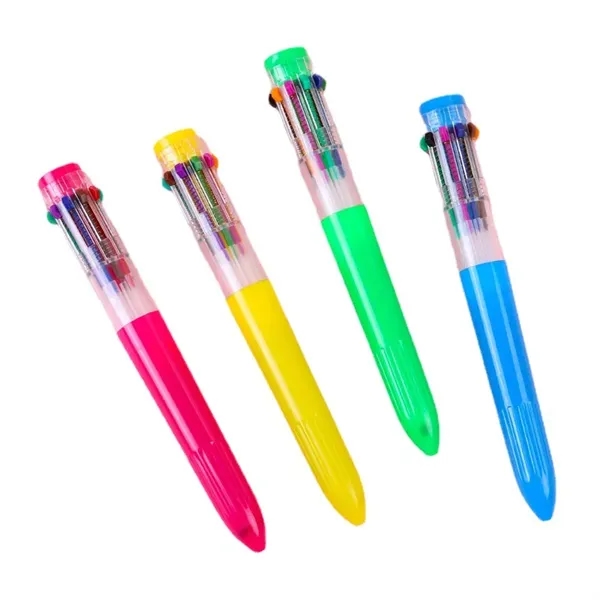 10 in 1 Multicolor Retractable Ballpoint Pen - 10 in 1 Multicolor Retractable Ballpoint Pen - Image 1 of 3