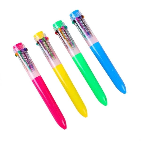 10 in 1 Multicolor Retractable Ballpoint Pen - 10 in 1 Multicolor Retractable Ballpoint Pen - Image 2 of 3