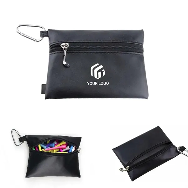 Portable Professional Zippered Golf Tee Pouch with Carabiner - Portable Professional Zippered Golf Tee Pouch with Carabiner - Image 0 of 4