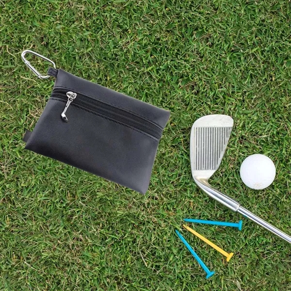 Portable Professional Zippered Golf Tee Pouch with Carabiner - Portable Professional Zippered Golf Tee Pouch with Carabiner - Image 2 of 4