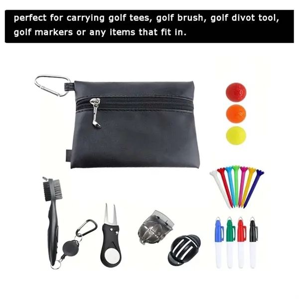 Portable Professional Zippered Golf Tee Pouch with Carabiner - Portable Professional Zippered Golf Tee Pouch with Carabiner - Image 4 of 4