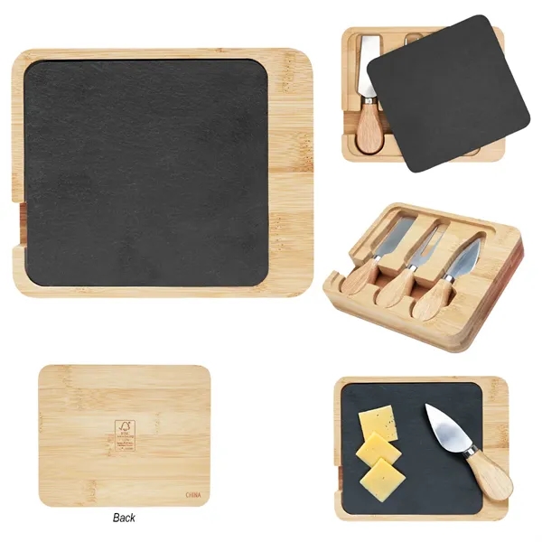 Slate & Bamboo Cheese Server Set - Slate & Bamboo Cheese Server Set - Image 1 of 2