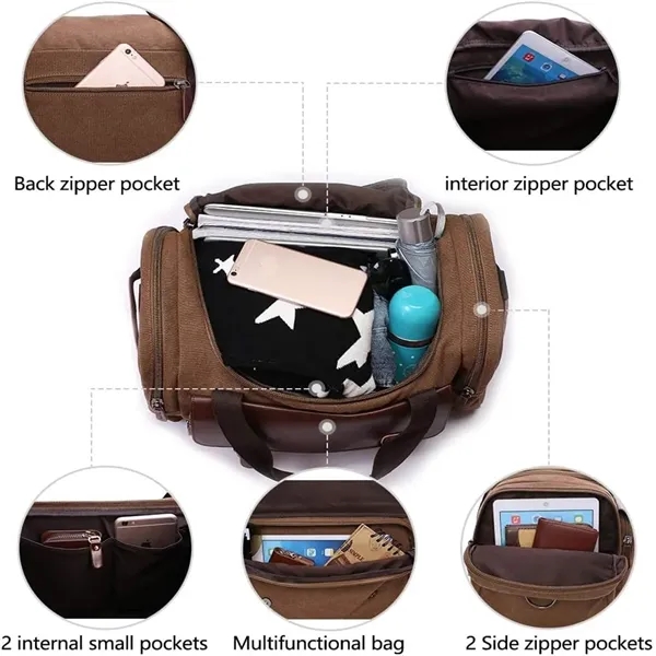 Canvas Duffel Bag with Shoulder Strap - Canvas Duffel Bag with Shoulder Strap - Image 2 of 3