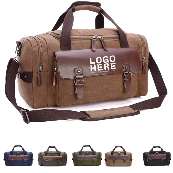 Canvas Duffel Bag with Shoulder Strap - Canvas Duffel Bag with Shoulder Strap - Image 0 of 3