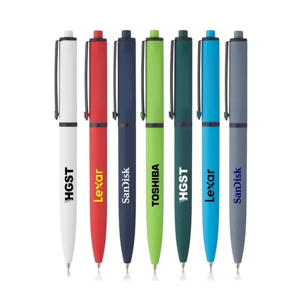 Union Printed - Solid Rubber Coated Plastic Ballpoint Pens - Union Printed - Solid Rubber Coated Plastic Ballpoint Pens - Image 0 of 1