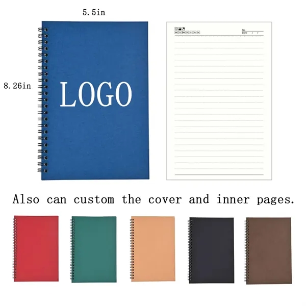 A5 Custom Kraft Paper Coil Notebook - A5 Custom Kraft Paper Coil Notebook - Image 0 of 2