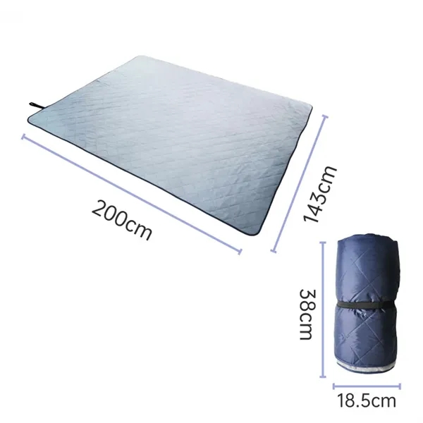 Waterproof Camping Fleece Blanket with Hoodie - Waterproof Camping Fleece Blanket with Hoodie - Image 5 of 5