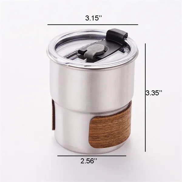 10oz Stainless Steel Camping Coffee Mug w/Wood Sleeve & Lid - 10oz Stainless Steel Camping Coffee Mug w/Wood Sleeve & Lid - Image 1 of 3