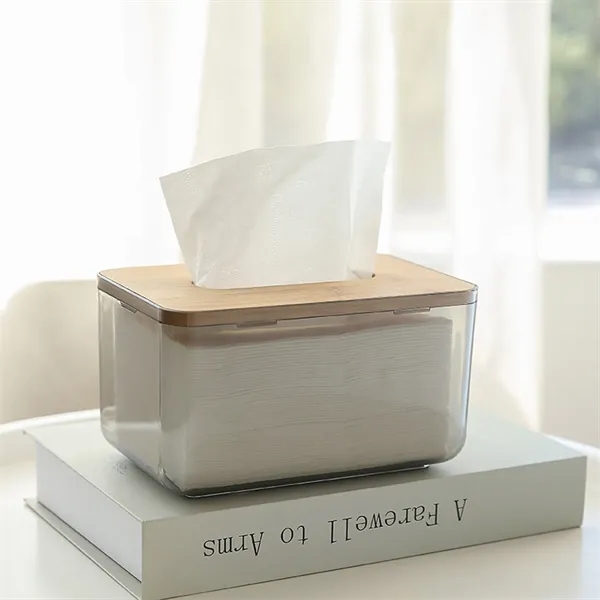 Modern Transparent Rectangular Bamboo Facial Tissues Dispens - Modern Transparent Rectangular Bamboo Facial Tissues Dispens - Image 2 of 4