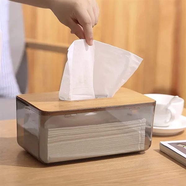 Modern Transparent Rectangular Bamboo Facial Tissues Dispens - Modern Transparent Rectangular Bamboo Facial Tissues Dispens - Image 4 of 4