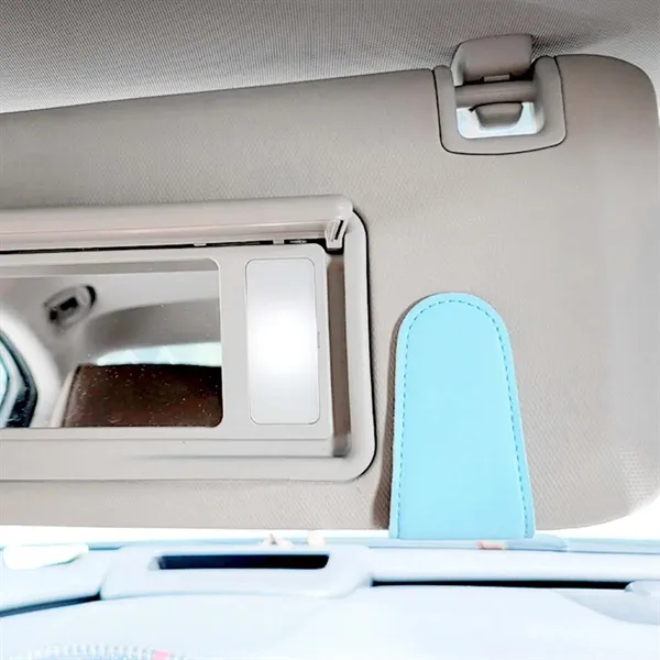 Magnetic PU Leather Clip Sunglasses Holders for Car Visor - Magnetic PU Leather Clip Sunglasses Holders for Car Visor - Image 4 of 4