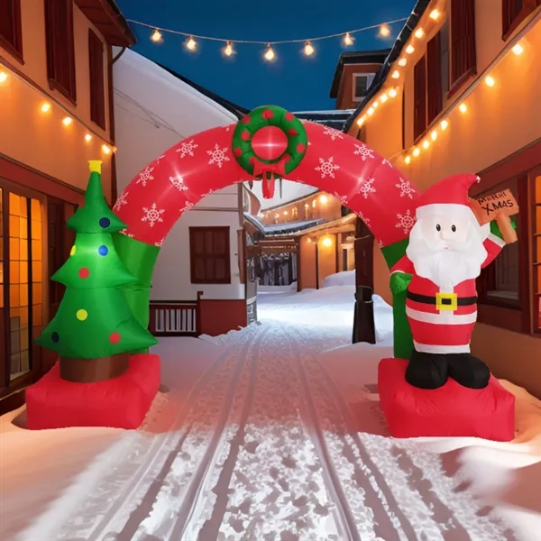 Christmas Inflatable Santa Snowman Archway Outdoor Decoratio - Christmas Inflatable Santa Snowman Archway Outdoor Decoratio - Image 1 of 4