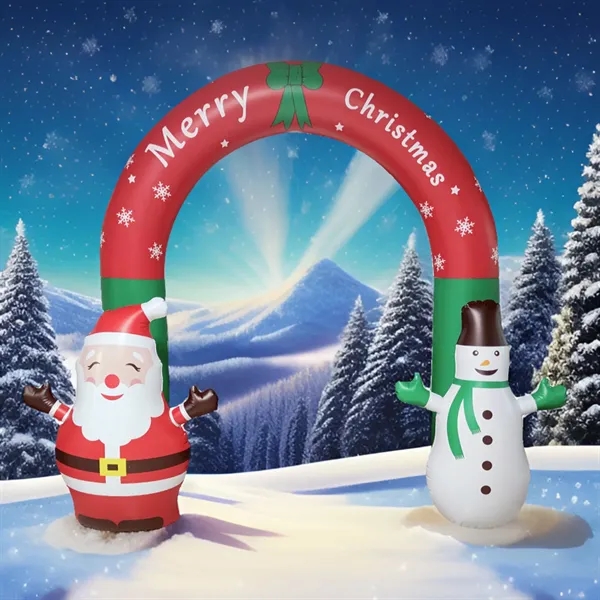 Christmas Inflatable Santa Snowman Archway Outdoor Decoratio - Christmas Inflatable Santa Snowman Archway Outdoor Decoratio - Image 4 of 4