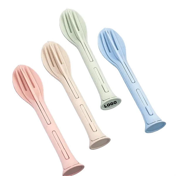 3 In 1 Spoon Fork Knife Cutlery Set - 3 In 1 Spoon Fork Knife Cutlery Set - Image 0 of 2