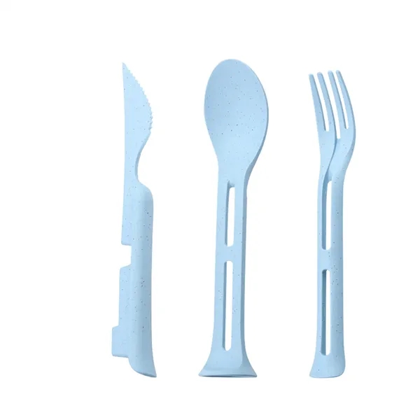 3 In 1 Spoon Fork Knife Cutlery Set - 3 In 1 Spoon Fork Knife Cutlery Set - Image 1 of 2