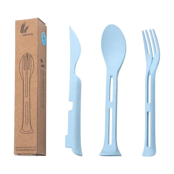 3 In 1 Spoon Fork Knife Cutlery Set - 3 In 1 Spoon Fork Knife Cutlery Set - Image 2 of 2