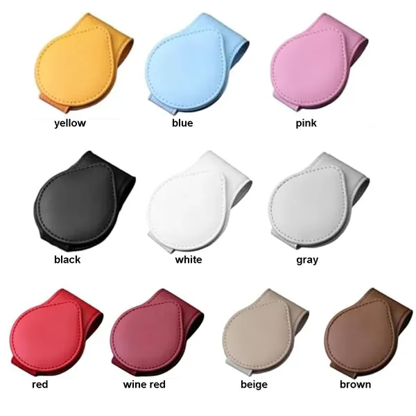 PU Car Sun Visor Glasses Holder Clip - PU Car Sun Visor Glasses Holder Clip - Image 1 of 4