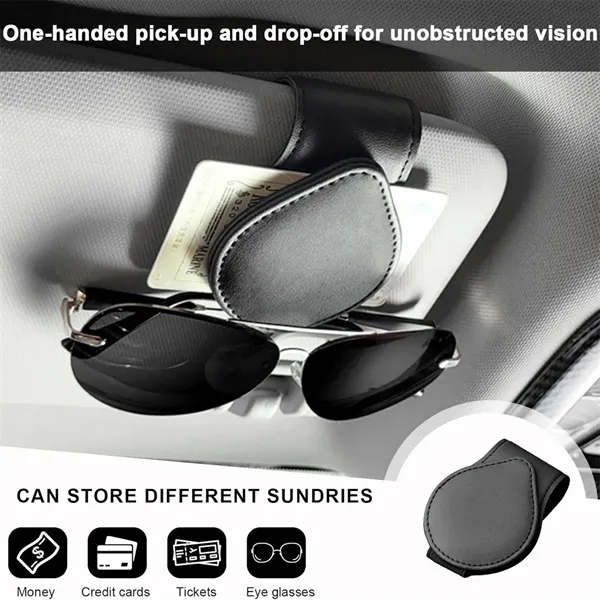 PU Car Sun Visor Glasses Holder Clip - PU Car Sun Visor Glasses Holder Clip - Image 2 of 4
