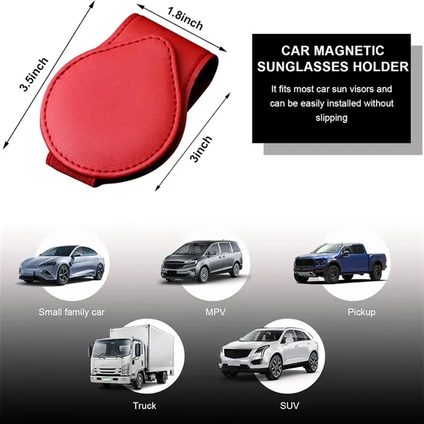 PU Car Sun Visor Glasses Holder Clip - PU Car Sun Visor Glasses Holder Clip - Image 4 of 4