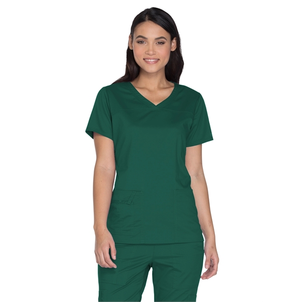 Cherokee Workwear Core Stretch Women's V-Neck Top - Cherokee Workwear Core Stretch Women's V-Neck Top - Image 3 of 8