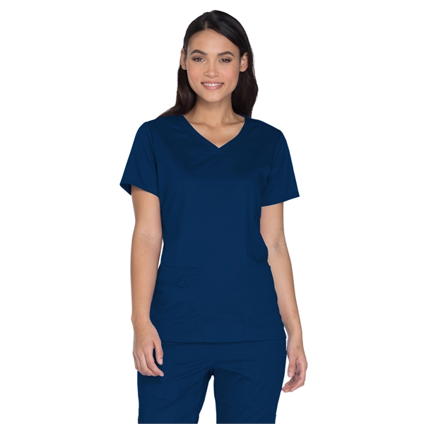Cherokee Workwear Core Stretch Women's V-Neck Top - Cherokee Workwear Core Stretch Women's V-Neck Top - Image 4 of 8