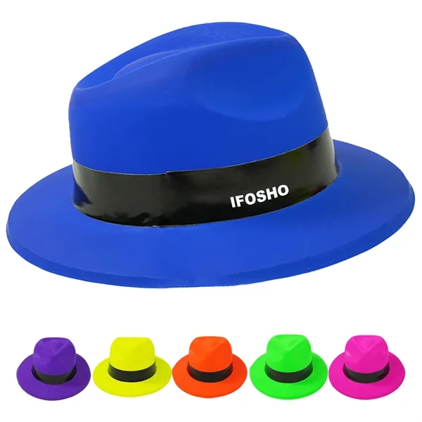 Neon Soft Plastic Fedora Hat for Party - Neon Soft Plastic Fedora Hat for Party - Image 0 of 6