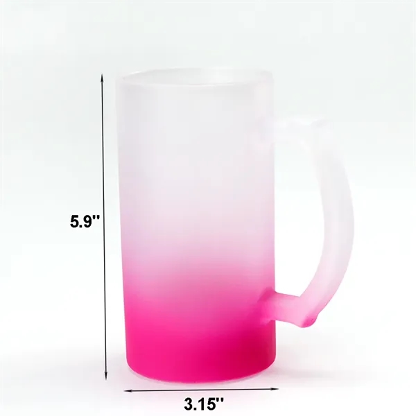 16oz Gradient Sublimation Frosted Glass Beer Mug - 16oz Gradient Sublimation Frosted Glass Beer Mug - Image 1 of 5