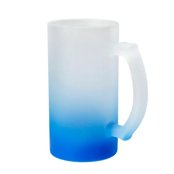 16oz Gradient Sublimation Frosted Glass Beer Mug - 16oz Gradient Sublimation Frosted Glass Beer Mug - Image 3 of 5