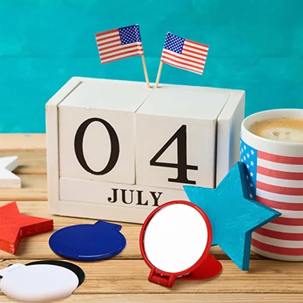 Portable Compact Mini Round Folding Travel Makeup Mirror - Portable Compact Mini Round Folding Travel Makeup Mirror - Image 3 of 4