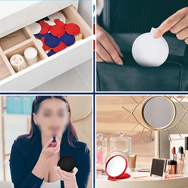 Portable Compact Mini Round Folding Travel Makeup Mirror - Portable Compact Mini Round Folding Travel Makeup Mirror - Image 4 of 4