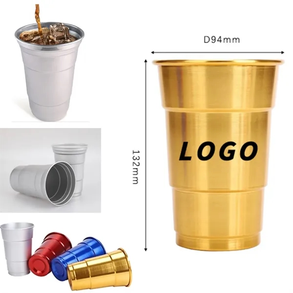 16 oz. Custom Aluminum Stadium Reusable Party Beer Cup - 16 oz. Custom Aluminum Stadium Reusable Party Beer Cup - Image 0 of 3