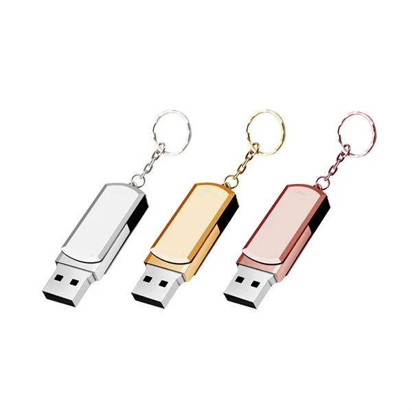 4 GB Metal USB Flash Drive With Keychain - 4 GB Metal USB Flash Drive With Keychain - Image 2 of 2