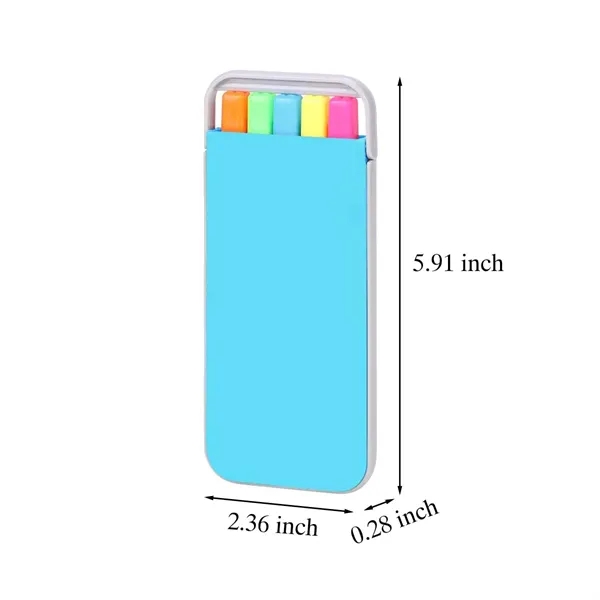 School Supplies 5 Colors Highlighter Pen Set with Case - School Supplies 5 Colors Highlighter Pen Set with Case - Image 1 of 4