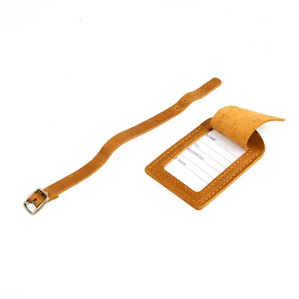 Vintage Crazy Horse Leather Luggage Tag - Vintage Crazy Horse Leather Luggage Tag - Image 9 of 9