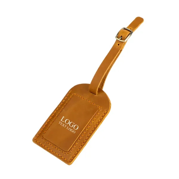 Vintage Crazy Horse Leather Luggage Tag - Vintage Crazy Horse Leather Luggage Tag - Image 5 of 9