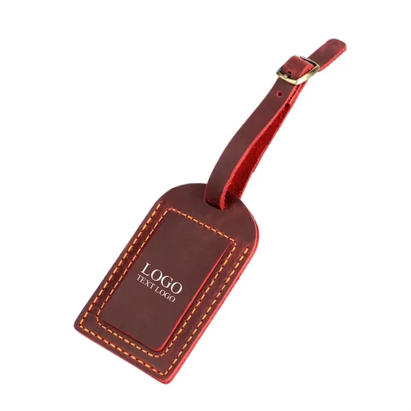 Vintage Crazy Horse Leather Luggage Tag - Vintage Crazy Horse Leather Luggage Tag - Image 8 of 9